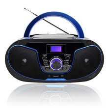 LONPOO Portable Boombox CD Player Stereo Sound with Bluetooth, FM Radio, USB, AUX-IN, Headphone Output, Easy to Operated