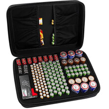 COMECASE Hard Battery Organizer Storage Box, Carrying Case Bag Holder - Holds 148 Batteries AA AAA C D 9V - with Battery Tester BT-168 (Batteries
