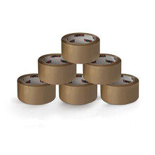 TAPEKIT Genuine 6 Pack of Heavy-Duty Extra Strong, Low Noise, 52 Microns Thickness Brown Tape, 48mm x 6m, Parcel Tape, Packaging Tape, Package Ta