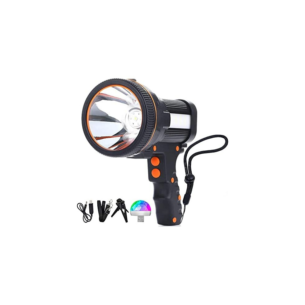 Rechargeable Torch High-Power Beam Searchlight 7000 Lumens Hunting Spotlight Waterproof Outdoor Camping Light Ultra-Bright Portable LED Flashligh