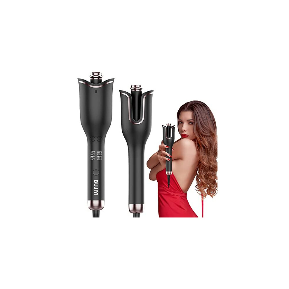 Hair Curler, Hair Waver, Curling Tongs, 4-Speed Adjustable Temperature, Fast Heating Hair Curlers for Long Hair (Black)