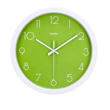 Topkey Wall Clock 12" Silent Non Ticking Decorative Modern Wall Clock for Living Room, Bedroom and Kitchen - Green