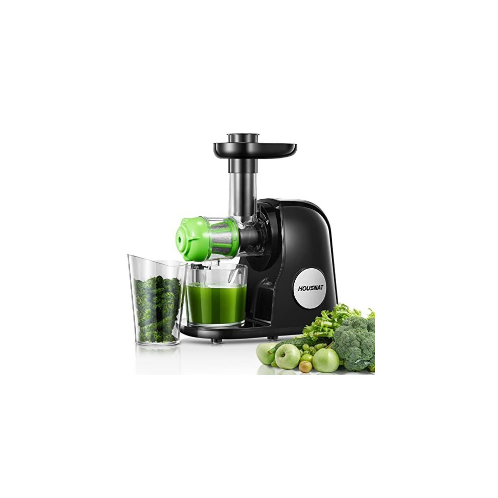 Juicer Machines, HOUSNAT Professional Slow Masticating Juicer Extractor Easy to Clean, Cold Press Juicer with Quiet Motor and Reverse Function fo