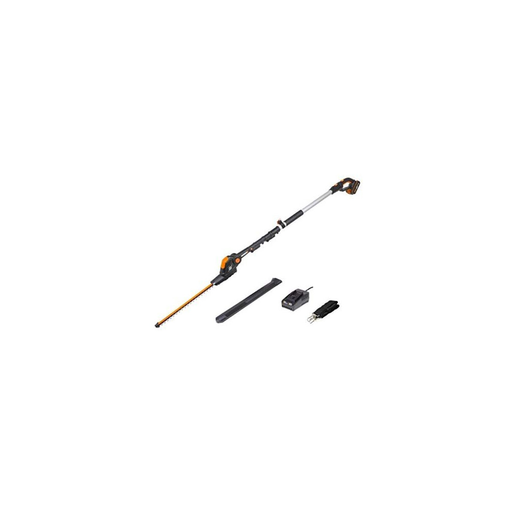 Worx Wg252e 18V (20V Max) Cordless Pole Hedge Trimmer 45Cm 2.0Ah Battery