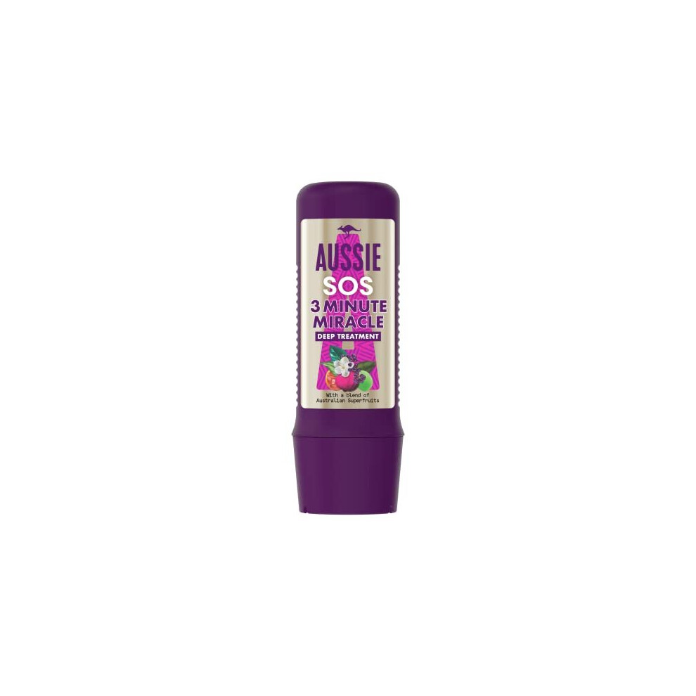 Aussie 3 Minute Miracle Sos Kiss Of Life Vegan Hair Mask, Damaged Hair Repair Treatment For Dry Damaged Hair. Repair Treatment With A Blend Of Au