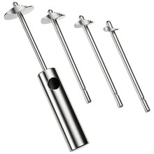 Lurch Veggie Vegetable Corer and Spiralizer with Handle and 4 Different Drill Sizes, Stainless Steel, Silver, 5x17x21 cm