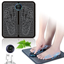 Foot Massager Machine, 6-speed Real-life Simulation Mode, Foot Acupressure, Compact and Space-saving, Usb Rechargeable Ems Foot Massage Pads Foot