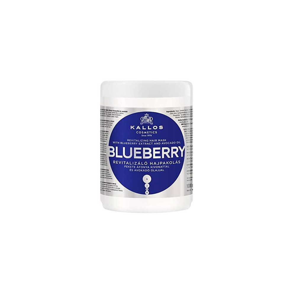 Kallos Kjmn Blueberry Revitalising Hair Mask For Dry, Brittle And Chemically Treated Hair 1000Ml