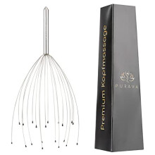 PURAVA (Original) Head Massager with Improved Design - Head Scratcher Massager with 20 Fingers for Relaxation and Scalp Stimulation - Head Massag