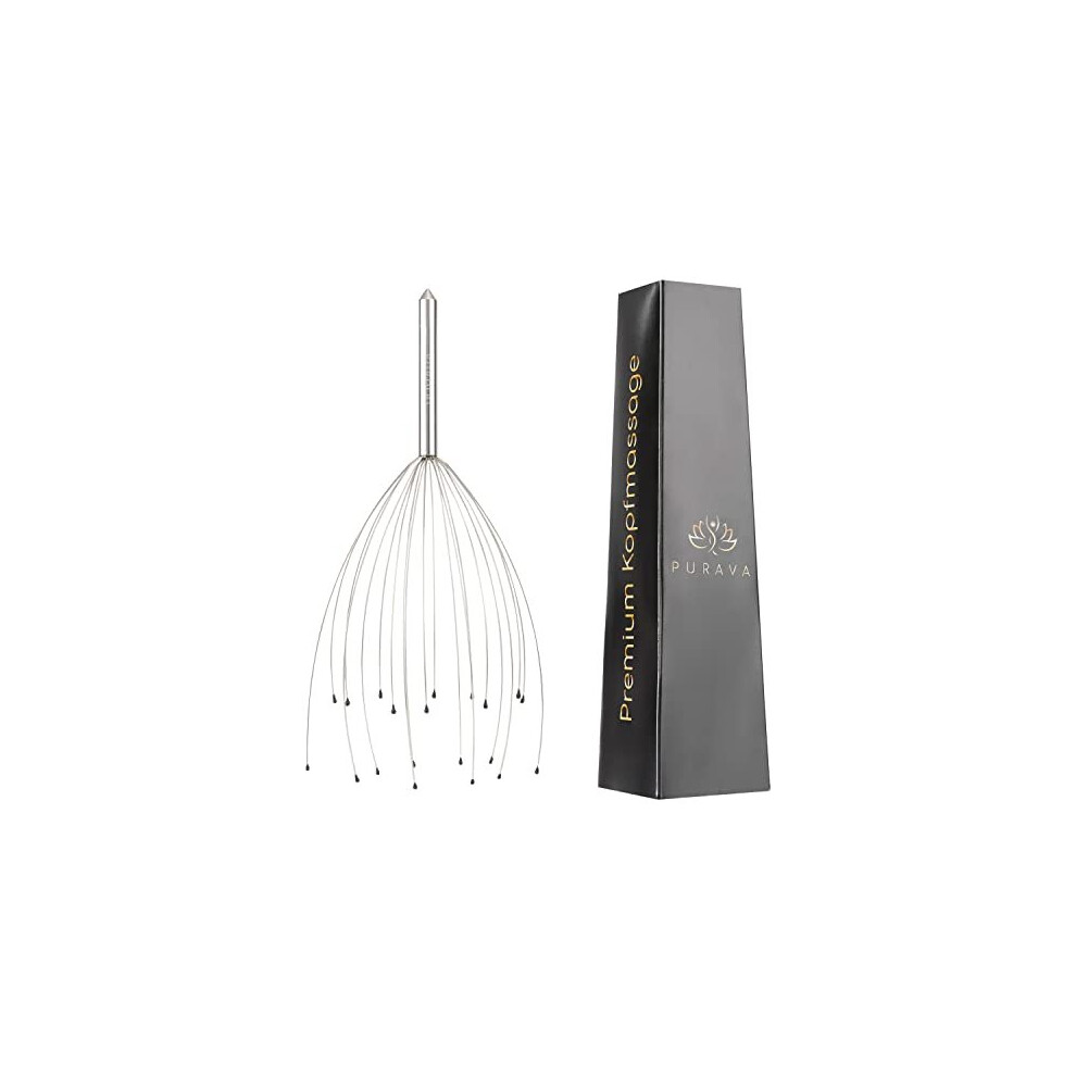 Purava (Original) Head Massager With Improved Design - Head Scratcher Massager With 20 Fingers For Relaxation And Scalp Stimulation - Head Massag