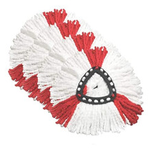 (4Pack) SUPERFA Mop Heads Compatible with Vileda 2-in-1 Turbo Mop Replacement Head, Microfibre, Red, White.