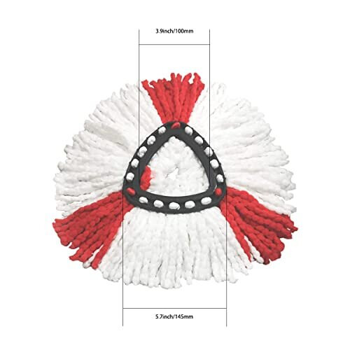 (4Pack) SUPERFA Mop Heads Compatible with Vileda 2-in-1 Turbo Mop Replacement Head, Microfibre, Red, White. 1