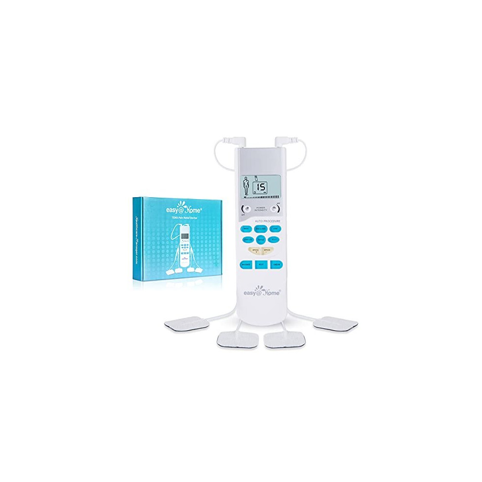 TENS Machine for Pain Relief, Easy@Home TENS Unit Massager Muscle Nerve Stimulator for Back Neck Sciatica Arthritis Joint Pain Relief -2 Independ