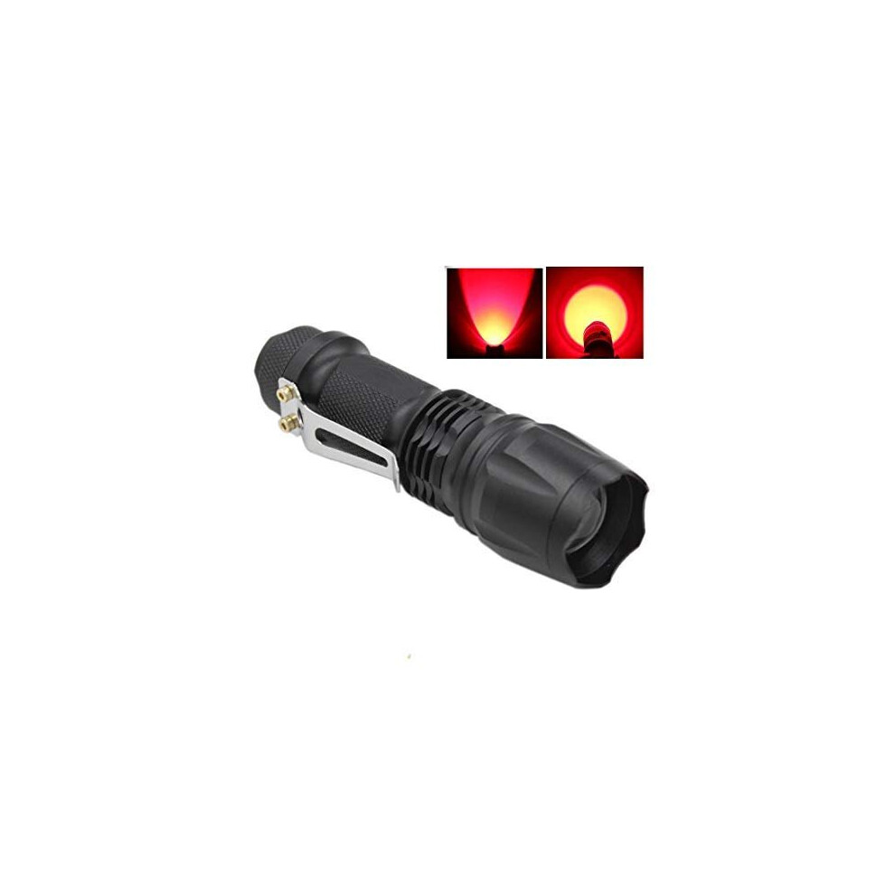 JOYLIT Red Light Mini Focus Tactical Flashlight 620nm LED Torch Lantern,Waterproof and 3 Light Modes,Powered by 14500 or AA Battery
