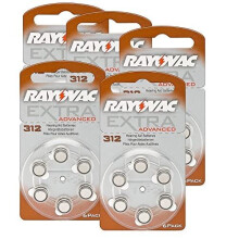 30 Cells Rayovac Extra Advanced Hearing Aid Batteries 312 1,45 V 180 mAh, 5 x Pack of 6