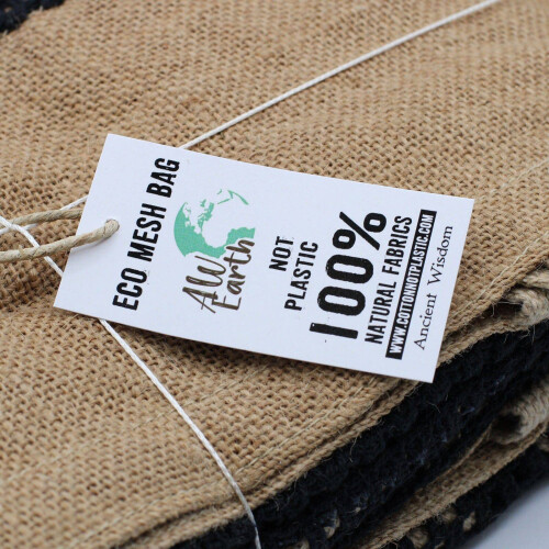 Pure Soft Jute and Cotton Mesh Bag - Natural 2