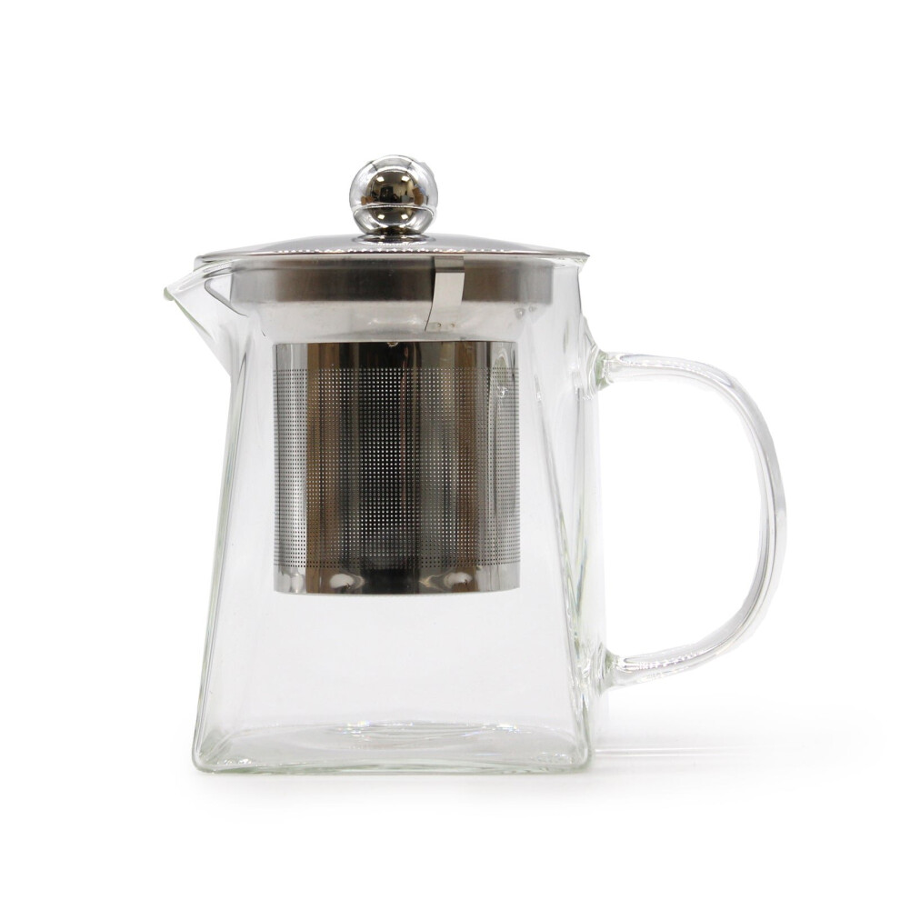 Ancient Wisdom Grey Glass Infuser Teapot - Tower Shape - 350Ml