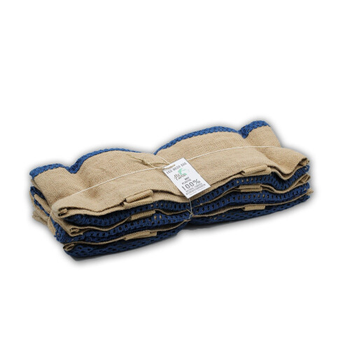 Pure Soft Jute and Cotton Mesh Bag - Denim 1