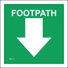 (600 x 600mm - 24 x 24, E - 3mm Standard Foamex Foamboard) WM014 Footpath Down Arrow Sign Green White Direction Route Waymarker Walks 600mm x 600mm B - Magnetic - Vehicle Grade