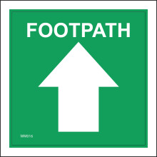(200 x 200mm - 8 x 8, F - 5mm Heavy Duty Foamex Foamboard) WM016 Footpath Up Arrow Sign Walks Waymarker Green White Direction Route Ahead 600mm x 600mm B - Magnetic - Vehicle Grade