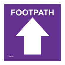 (600 x 600mm - 24 x 24, H - Clear Sticker / Sav - See Through) WM032 Footpath Up Arrow Sign Waymarker Circuit Track Purple White Way Direction 600mm x 600mm B - Magnetic - Vehicle Grade