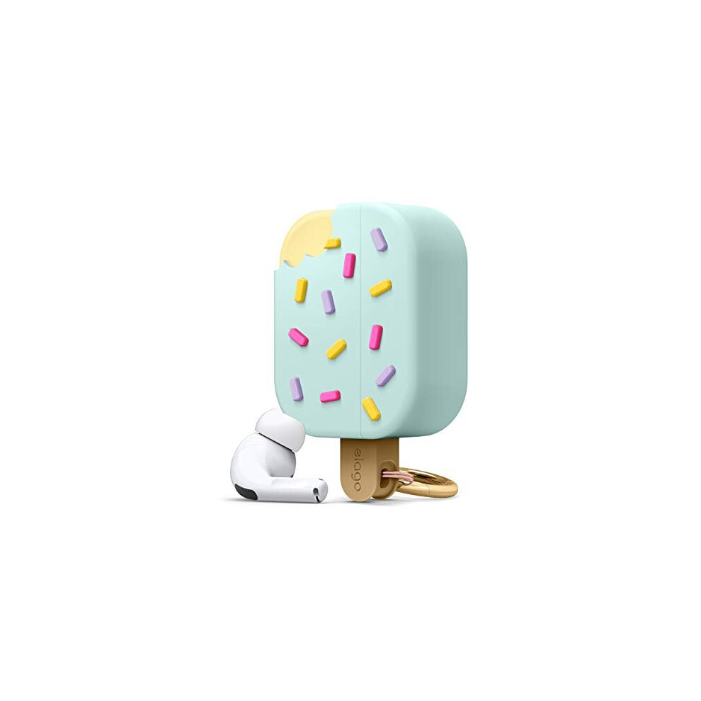 Elago Ice Case With Keychain Designed For Airpods Pro Case (Mint) Cream 8809667652308