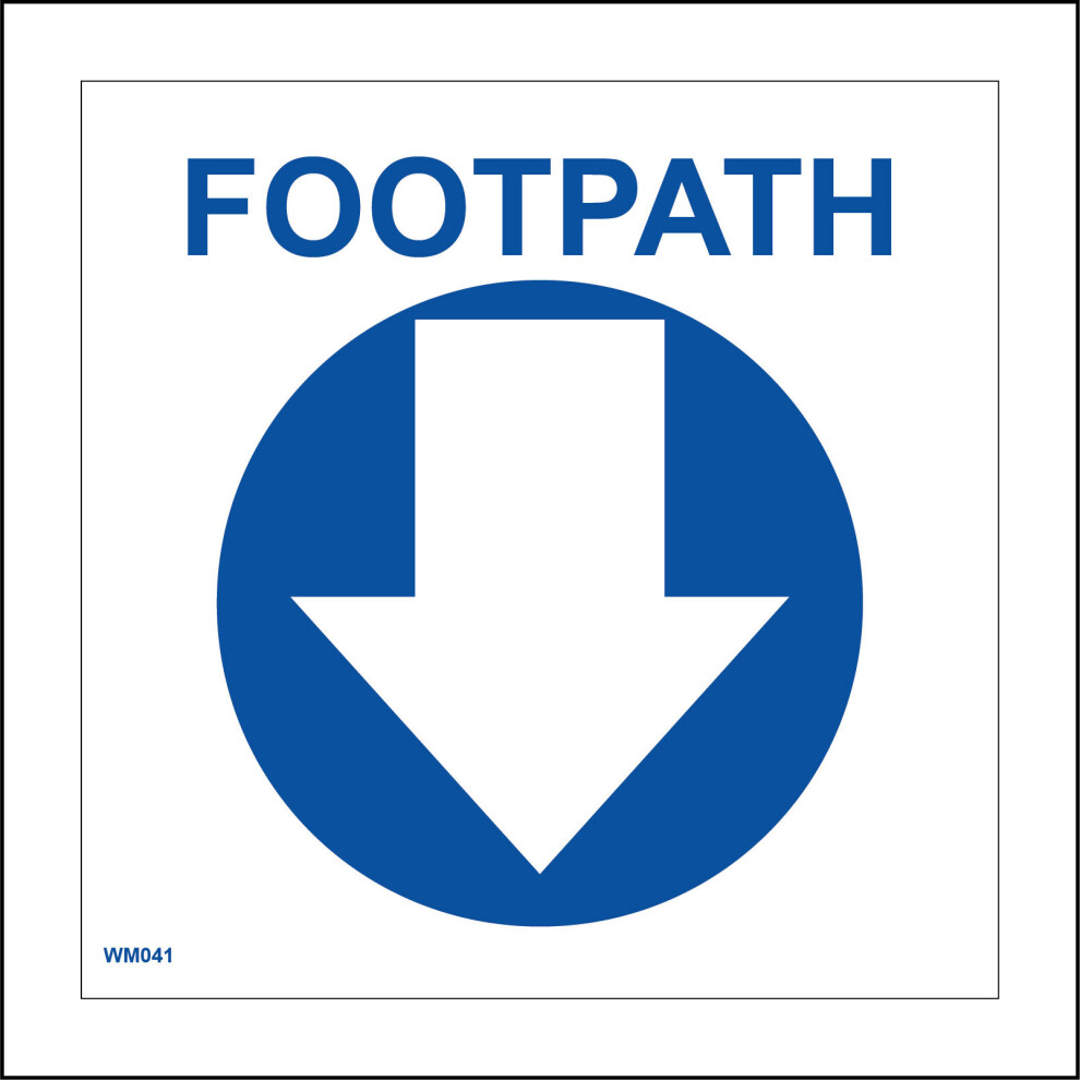 (450 x 450mm - 18 x 18, B - Magnetic - Vehicle Grade) WM041 Footpath Down Arrow Sign Track Route Blue White Circle Waymarker Circuit  600mm x 600mm B-image-OPC-P97BR77-NEW