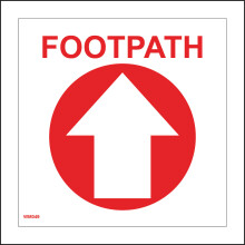 (250 x 250mm - 10 x 10, D - 1mm Pvc Foamex) WM049 Footpath Up Arrow Sign Red White Waymarker Circuit Circle Track Trek Walk 600mm x 600mm B - Magnetic - Vehicle Grade