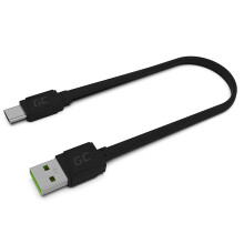 Green Cell Flachkabel USB-A auf USB-C, 25 cm, Schnellladung