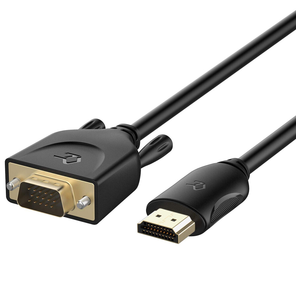 Rankie HDMI to VGA (Male to Male) Cable, Compatible with Computer, Desktop, Laptop, PC, Monitor, Projector, HDTV and more (1.8m)