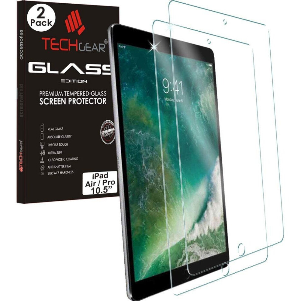 Techgear [2 Pack] Glass Edition Screen Protector Compatible With Apple Ipad Air 3Rd Gen (2019), Ipad Pro 10.5", Tempered Glass...