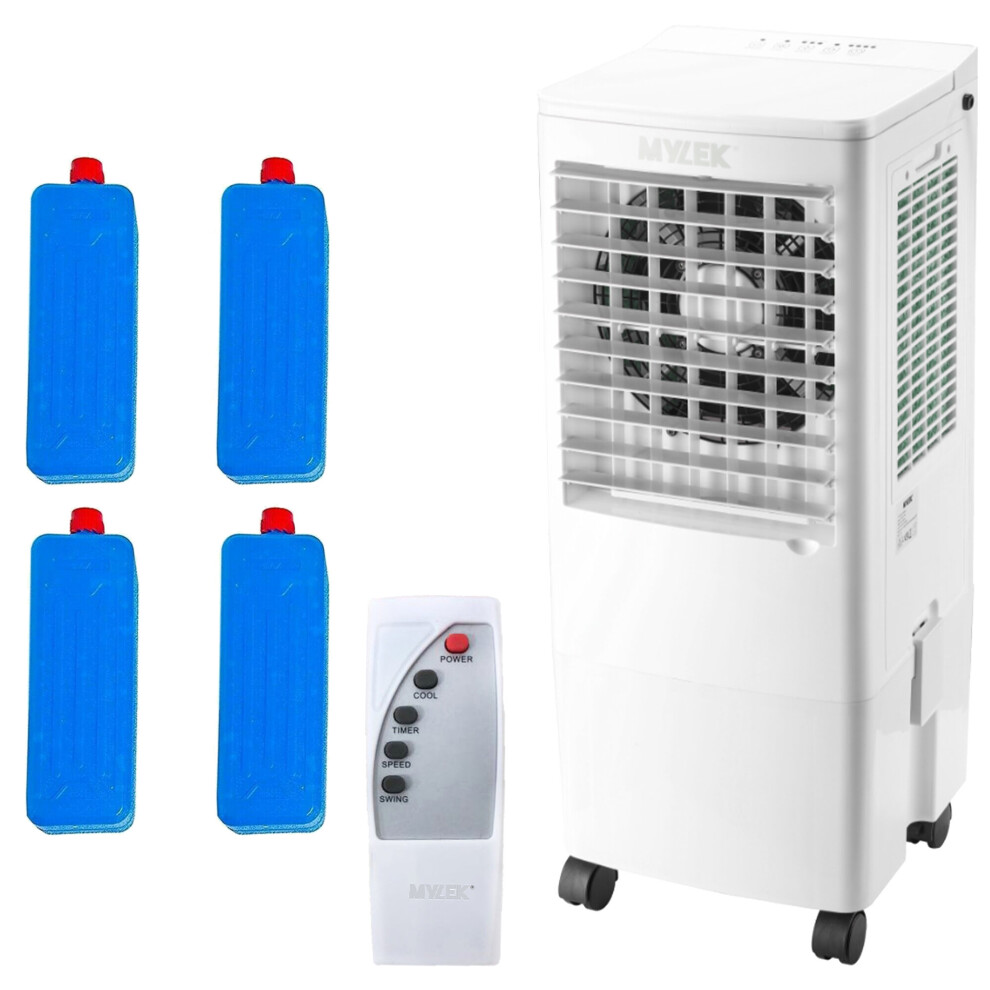 Mylek Portable Air Cooler 20L 70W 3 Speed Settings Remote 4 Ice Packs
