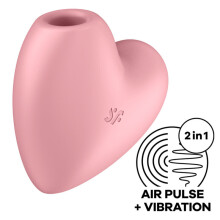 "Estimulação - Satisfyer - Cutie Heart - Rosa - Dupla função - Compacto"