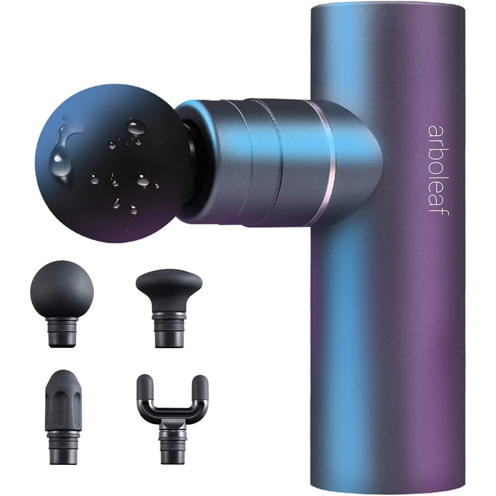 Arboleaf Massage Gun Mini Deep Tissue, Muscle Massage Gun With 4 Silicone Heads 5 Levels, 3200 Rpm 1.03Lb Portable Super Quiet...