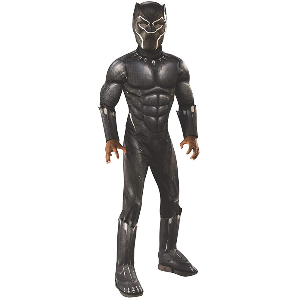 Rubies Rubie's Official Marvel Avengers Endgame Panther Deluxe Childs Costume, Kids Superhero Fancy Dress Black