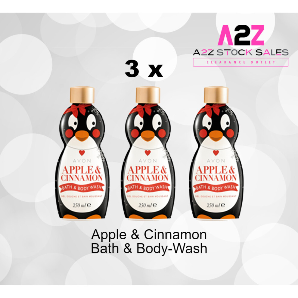 3x Avon Apple & Cinnamon Bath & Body Wash 250ml