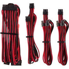 Corsair CP-8920219 Premium Individually Sleeved PSU Cables Starter Kit Type 4 Gen 4 – Red/Black