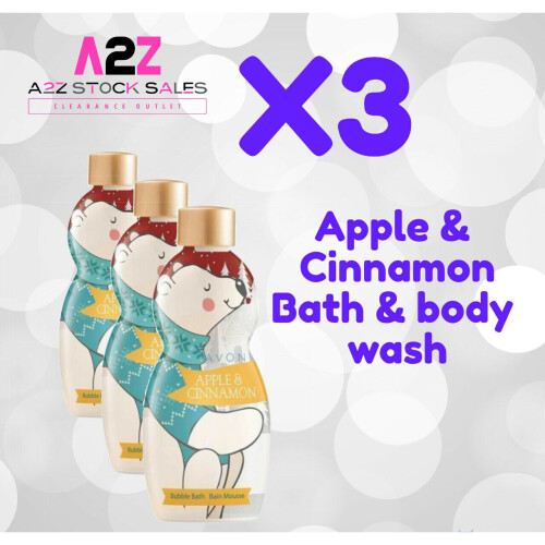 Avon 3x Avon Apple & Cinnamon Bath & Body Wash 250ml