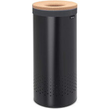 Cesto per la Biancheria - BRABANTIA - 35L - Coperchio in sughero - Resistente alla corrosione - Ventilato
