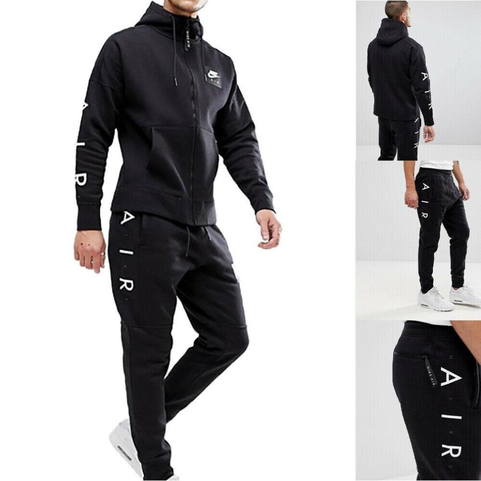 (Medium) Nike Air Mens Tracksuit Full Set Black Hoodie Pant