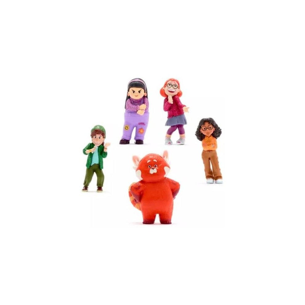 Turning Red Mini Doll Playset with red panda, Miriam, Priya and Abby