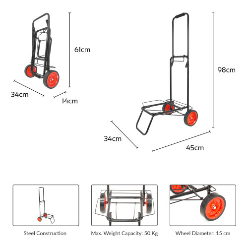 Milestone Camping 25180 50KG Heavy-Duty Trolley 2