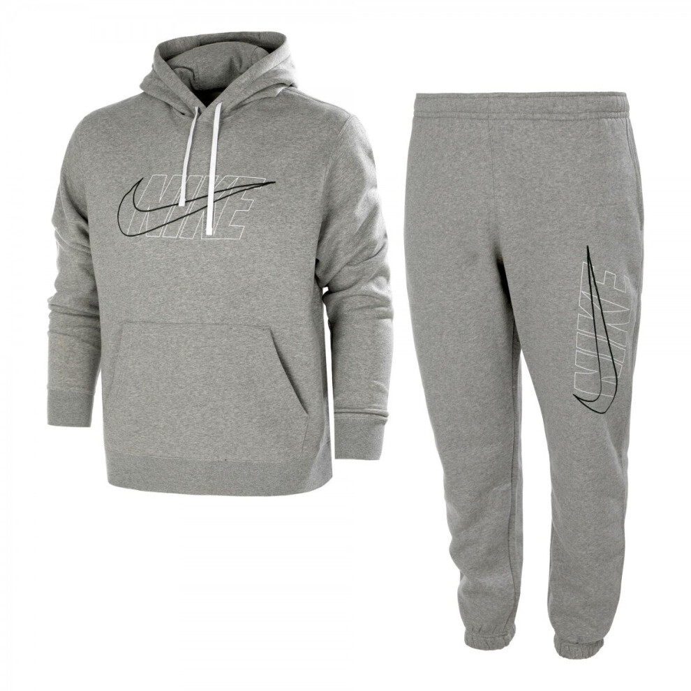 (XL) Nike Air Mens Tracksuit Hoodie Joggers Set Grey