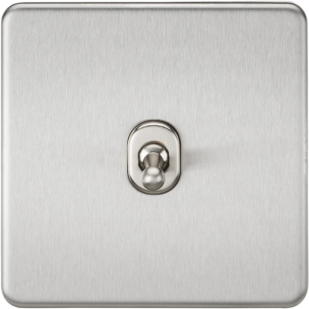 Knightsbridge Sf1togbc Screwless 10A 1G 2-Way Toggle Switch - Brushed Chrome 5055832936237