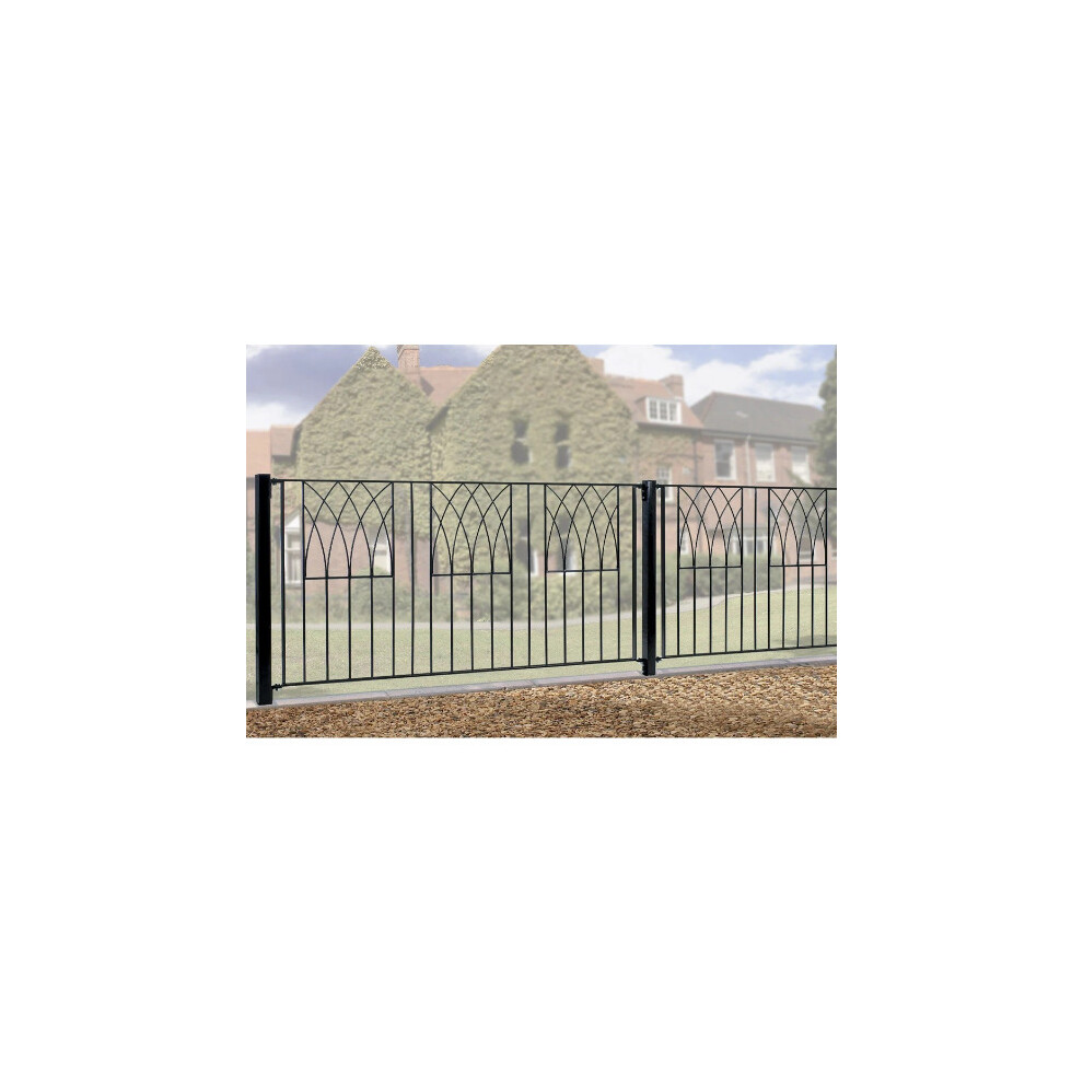 Abbey Modern Metal Fence Fencing Panel 1830mm GAP x 812mm High