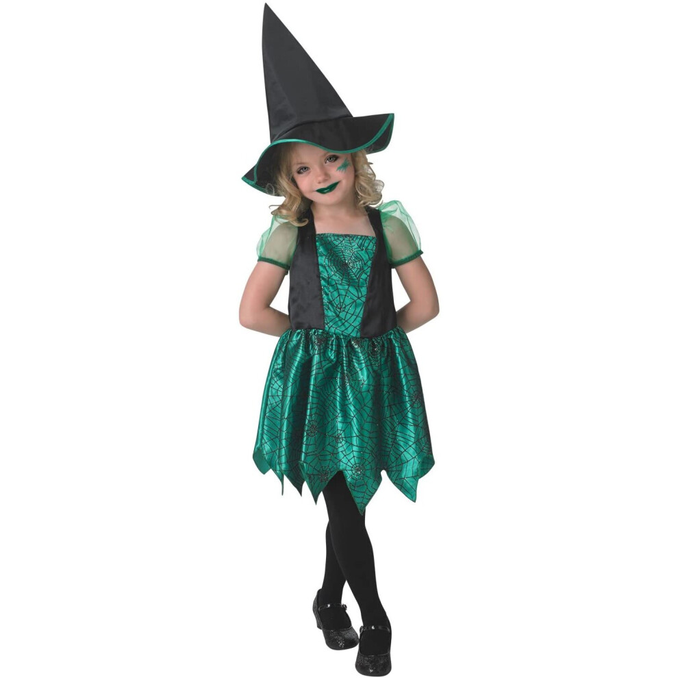 Rubie's 610253S Official Green Spider Witch Costume, Girls', Small