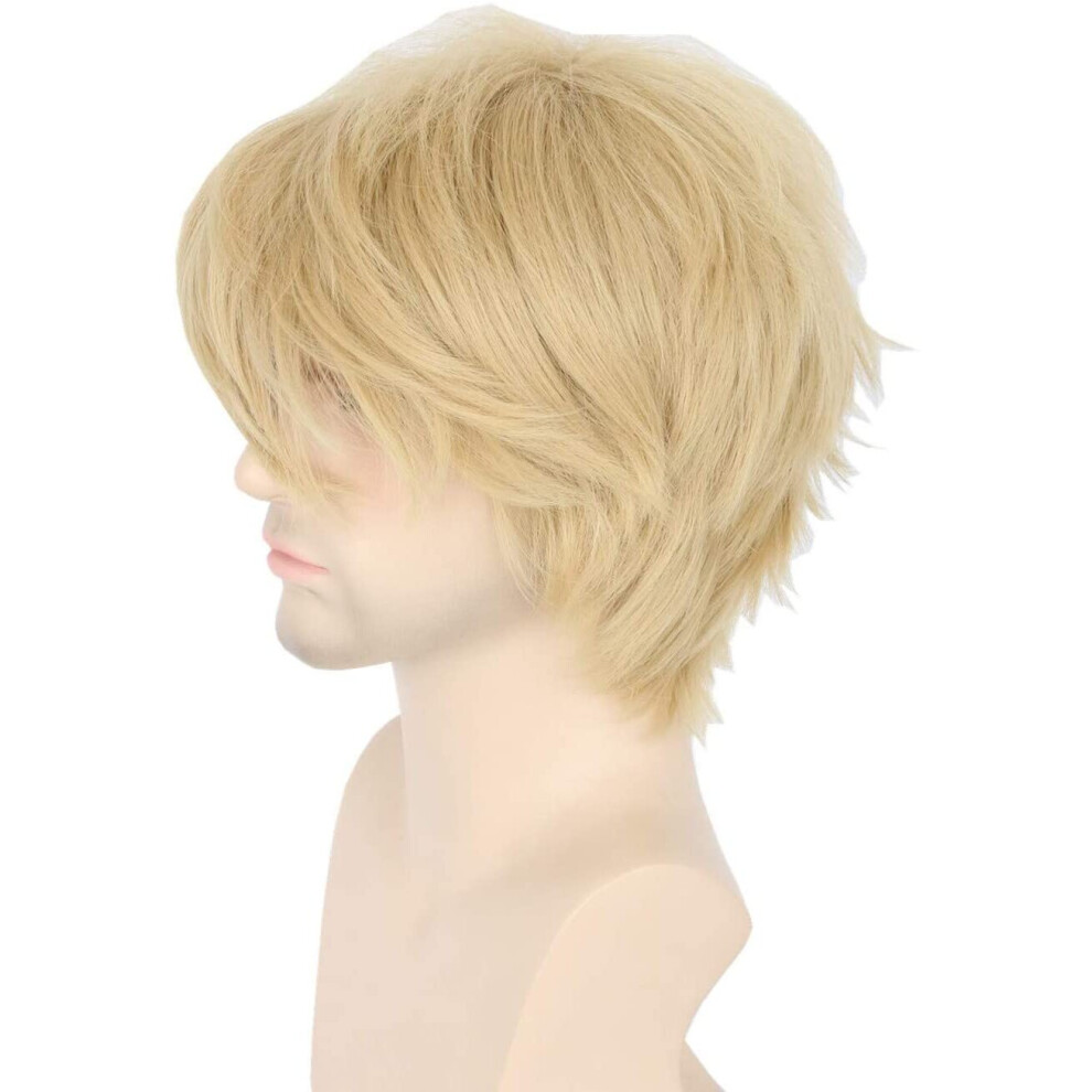 Topcosplay Unisex Red Women Or Men Wig Blonde Short Laye Fluffy Cosplay Halloween Wigs