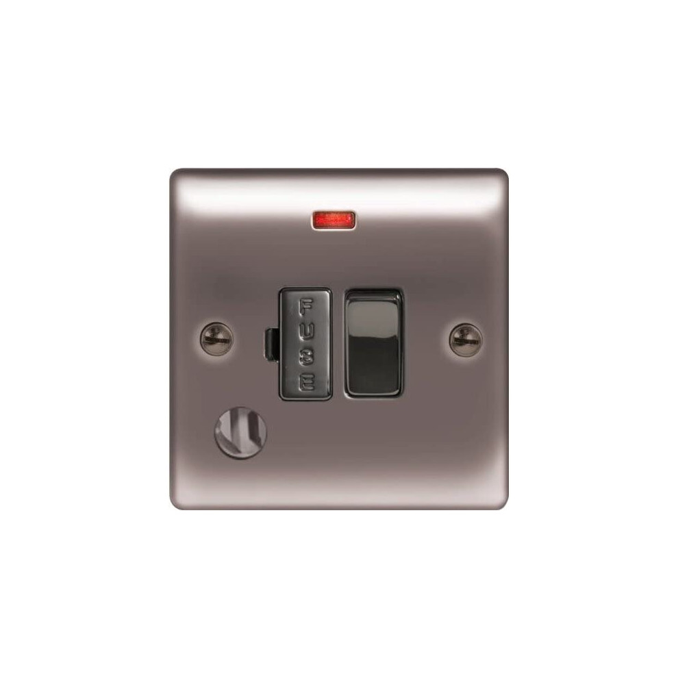 Bg Nexus Metal 13A Switched Fused Connection Unit With Neon & Outlet Black Nickel 5050765023283