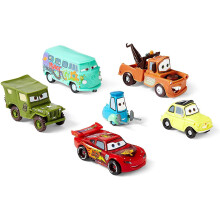 Disney Cars 6 pc Lightning McQueen, Luigi, Guido, Mater, Sarge, Filmor