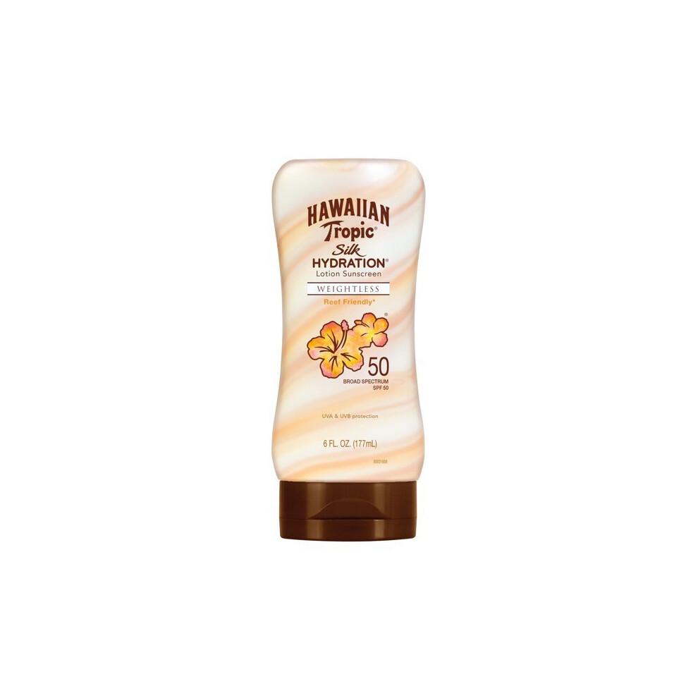 Hawaiian Tropic Silk Hydration Weightless Sunscreen Spf 50, 6 Fl Oz